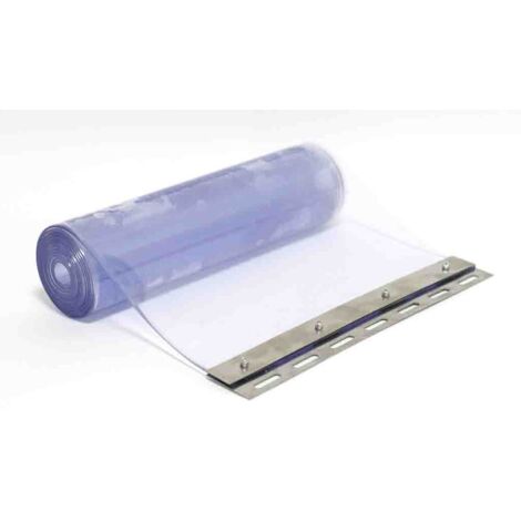 Rs Pro – Rideau à lanières PVC incolore 300mm x 3m – Barrière thermique pour chambres froides – Fixation sur rail de suspension