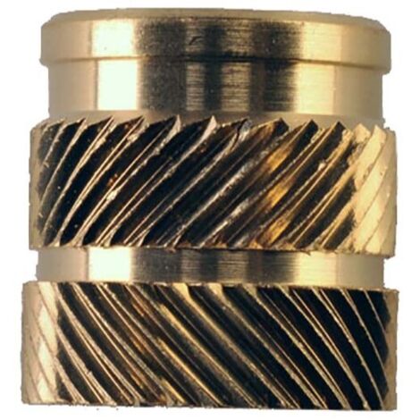 Insert fileté, M6, en Laiton, fixation Ø 8mm, L 12.7mm ( Prix pour Sachet de 100 ) (1/3)
