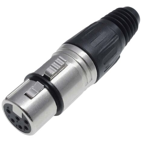 RS PRO-Connecteur XLR Femelle Droit 6 voies Montage sur câble, placage Nickel ( Prix pour 1 ) (1/2)