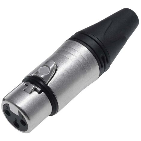 RS PRO-Connecteur XLR Femelle Droit 3 voies Montage sur câble, placage Argent ( Prix pour 1 ) (1/2)