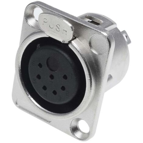 RS PRO-Connecteur XLR Femelle Droit 7 voies Montage panneau, placage Nickel ( Prix pour 1 ) (1/2)