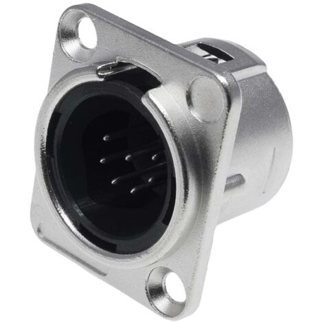 RS PRO-Connecteur XLR Mâle Droit 7 voies Montage panneau, placage Argent ( Prix pour 1 ) (1/2)
