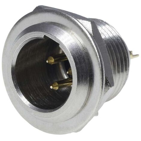 RS PRO-Connecteur XLR Mâle Droit 3 voies Montage panneau, placage Or ( Prix pour 1 ) (1/2)