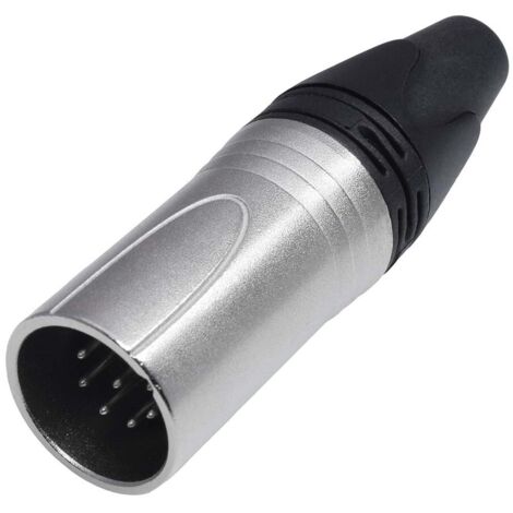 RS PRO-Connecteur XLR Mâle Droit 7 voies Montage sur câble, placage Argent ( Prix pour 1 ) (1/2)