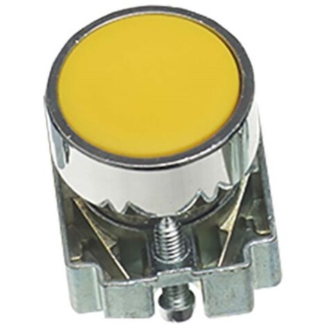 Tête de bouton-poussoir RS PRO Jaune, Momentané, Ø découpe 22mm ( Prix pour 1 )