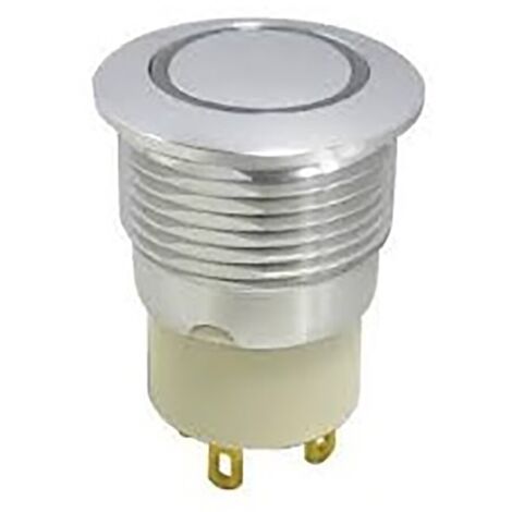 Bouton-poussoir, Verrouillable lumineux, LED Bleu, Unipolaire à une direction, 2 A, Montage panneau ( Prix pour 1 )