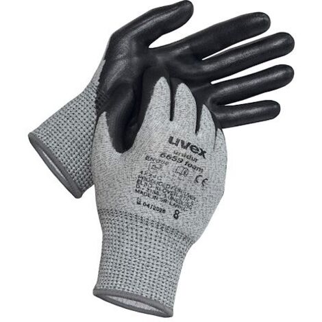 Gants de manutention Uvex Unidur 6659 foam taille 11, XL, Résistant aux coupures, 2 gants, Gris ( Prix pour 1 paire )