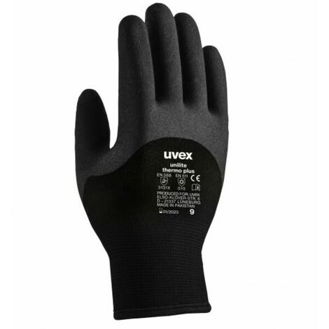 Gants Uvex unilite thermo plus taille 8, M, Thermique, 2 gants, Noir ( Prix pour 1 paire )