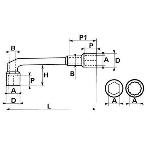 Clé à douille hexagonale SAM, Compensation 8 mm, longueur 119 mm ( Prix pour 1 ) (1/3)