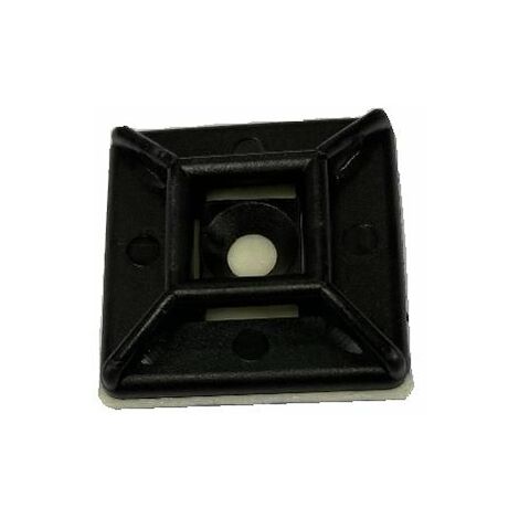 Embase pour serre-câbles autoadhésive noire 26.1mm x 26,1 mm, Ø