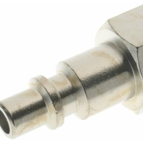 Raccord droit RS PRO, Filetage, Tube vers Femelle 1/4 in Female 1/4pouces en Laiton nickelé ( Prix pour Paquet de 10 )