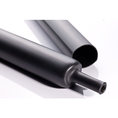 Rs Pro – Gaine thermorétractable 12mm noir – Rapport de rétreint 3:1 – Longueur 1.22m – Pièce adhésive pour applications techniques