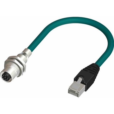 Câble d'actionneur RS PRO 8 conducteurs , M12 Femelle vers RJ45 Mâle, 1m ( Prix pour 1 )
