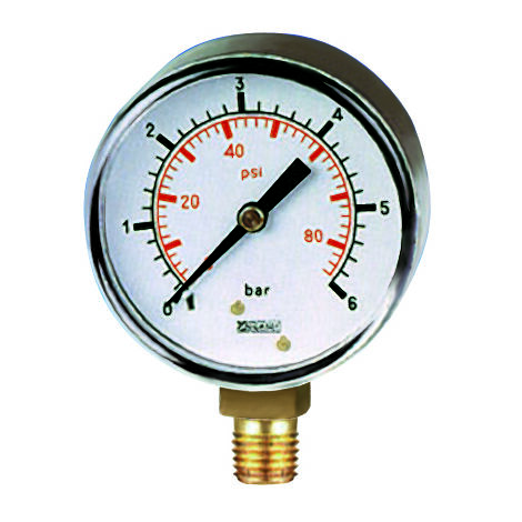 Manomètre RS PRO, 0psi à 160psi, raccord BSP 1/4, Ø cadran 50mm ( Prix pour 1 )