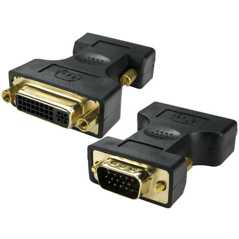 Adaptateur DVI-I Vers VGA Mâle/Femelle - Convertisseur Pour Moniteur Ou Écran VGA - Noir
