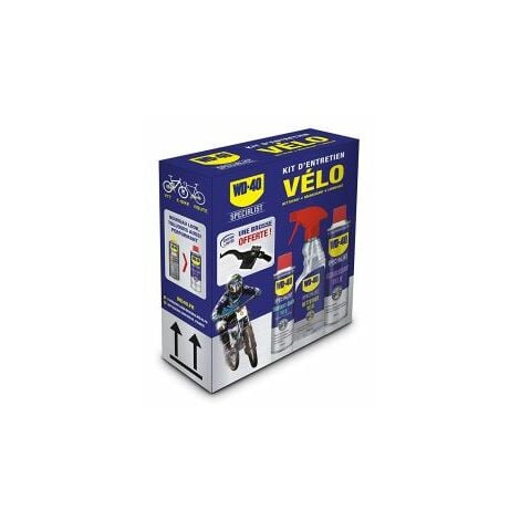 Kit d'entretien Vélo WD-40 SPECIALIST : Nettoyant + Dégraissant + Lubrifiant  Chaîne + brosse offerte (