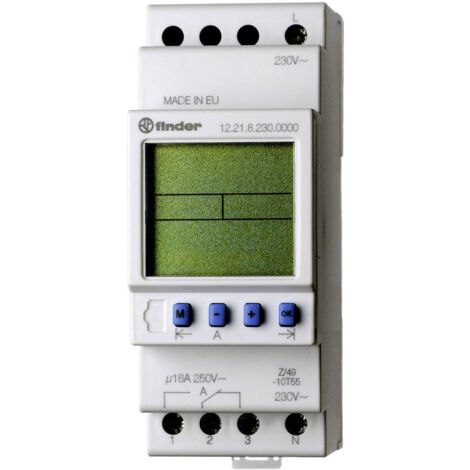 Finder – Horloge digitale hebdomadaire – Programmation 30 emplacements – Tension 230V – Courant 16A – Autonomie 6 ans – Montage sur rail 35mm (1/5)