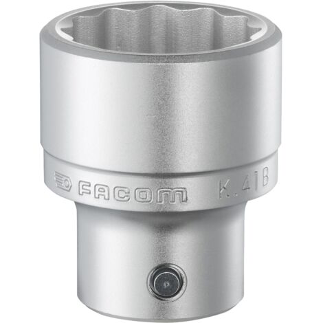 Facom – Douille 36mm 3/4' 12 pans OGV – Longueur 59mm – Pour serrage sécurisé avec cliquets – Finition chromée satinée