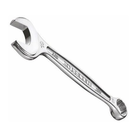 Facom – Clé mixte 18 mm – Oeil 12 pans avec profil OGV – Angle de tête 15° pour accès facile – Longueur 208 mm – Largeur 38,7 mm