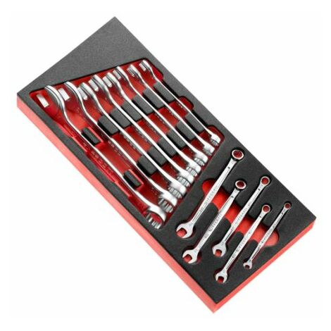 Facom – Jeu de clés mixtes 13 pièces – Hexagone de manœuvre 1/4 – Pour vis et boulons jusqu'à 15/16 pouce – Conforme VDE 1000V