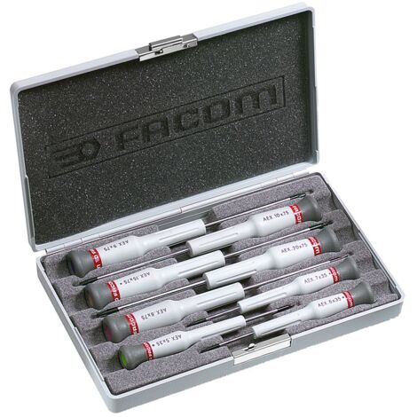 Facom – Coffret de 8 tournevis Micro-Tech® Torx® – Empreinte torx – Ergonomie optimisée pour contrôle précis – Résistance accrue à l'usure