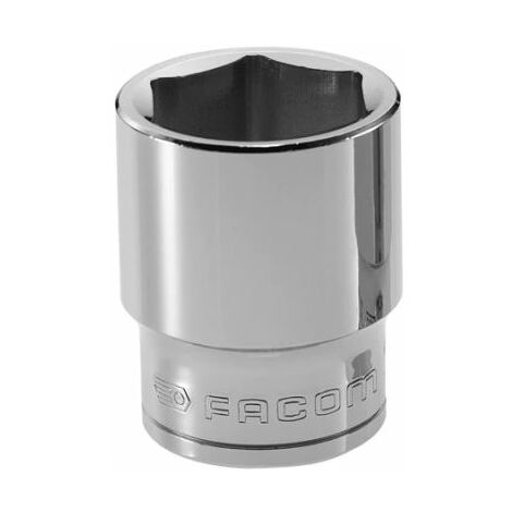 Facom – Douille hexagonale 1/2'' 6 pans 31mm – Type court – Finition chromée pour résistance à l'usure – Compatible outils de serrage