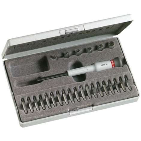 Assortiment Facom MICRO-TECH - Embouts, porte-embouts, clé six pans creux 1/4", boîte plastique, 26 pcs.