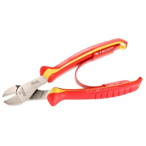 Facom – Pince coupante diagonale 160 mm – Acier haute teneur carbone – Conforme VDE 1000V – Coupe nette sans éclat (1/4)