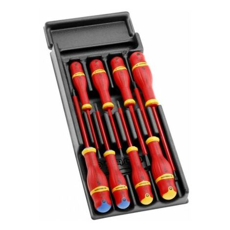 Facom – Jeu de tournevis 8 pièces – Pointes Phillips et tête fendue – Manche Soft Grip ergonomique – Lame traitée anti-corrosion