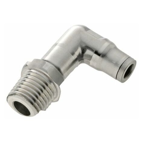 Adaptateur fileté coudé Legris LF3800 vers Enfichable 10 mm R 1/4 Mâle ( Prix pour 1 )