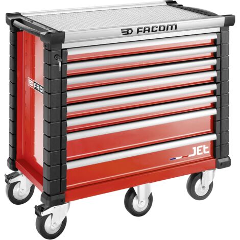 Facom – Chariot à outils 8 tiroirs 1194 x 1035 x 575 mm – Charge maximale 290 kg – Tiroirs à ouverture totale – Plan de travail 987 x 461 mm