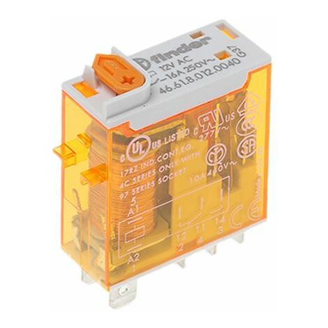 Finder – Relais de puissance 1 RT 12V c.a. enfichable – Courant de commutation 25A – Puissance bobine 1.2W – Connexion rapide