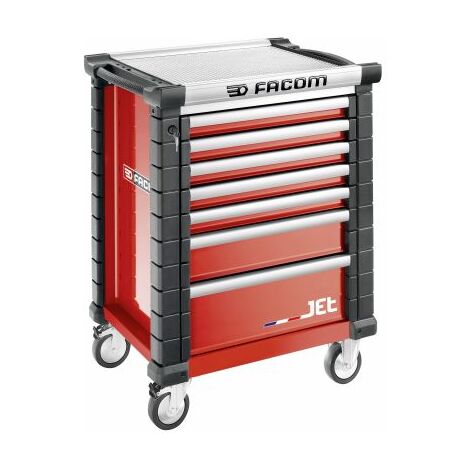 Facom – Chariot à outils 7 tiroirs 814 x 1005 x 575 mm – Servante roulante avec 3 modules par tiroir – Charge maximale 500 kg
