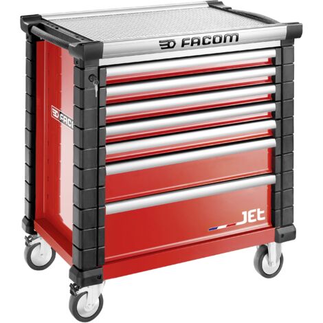 Facom – Chariot à outils 7 tiroirs 1004 x 1000 x 575mm – Servante roulante avec roues – Charge maximale élevée pour professionnels