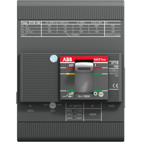 Disjoncteur ABB XT1B 3P, 160A, pouvoir de coupure 25 kA ( Prix pour 1 ) (1/3)