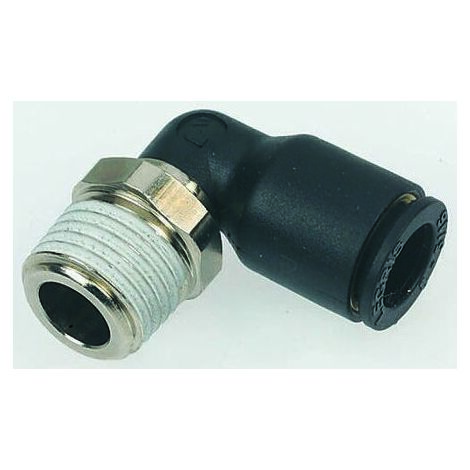 Adaptateur fileté coudé Legris LF3000 vers Enfichable, 12 mm R 1/4 Mâle ( Prix pour Paquet de 2 )
