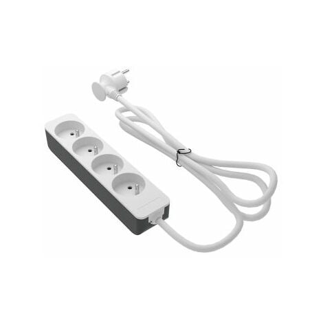 Bloc multiprise angle USB filaire compact, 4 prises blanc OTIO