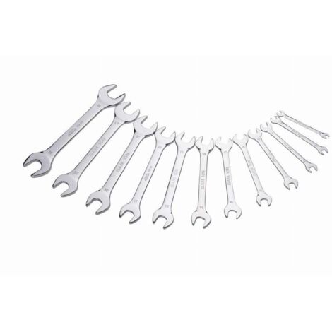 Jeu de clés à fourche 12 pièces en Acier chrome vanadium ( Prix pour 1 )