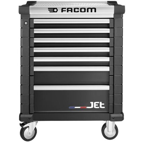 Servante d'atelier roulante en acier 7 tiroirs – Dimensions 569 x 421 x 60 mm – Capacité de charge 155 kg – Compatible modules Facom