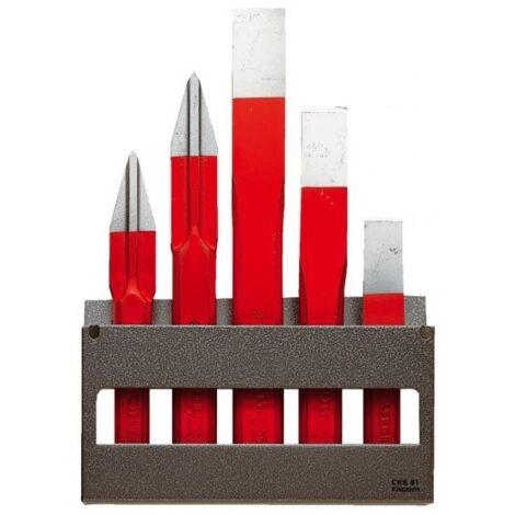 Facom – Jeu de burins 15 mm, 18 mm, 20 mm, 22 mm, 25 mm – Acier au chrome-vanadium forgé – Traitement thermique différencié – Surface réaffûtable