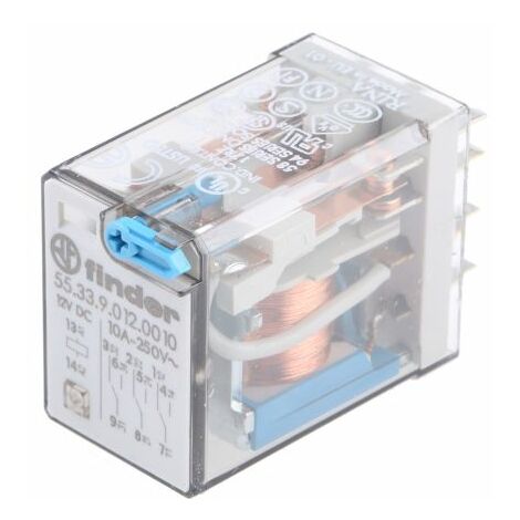 Finder 55 Series Relais de puissance 3 RT, bobine 12V c.c. Enfichable 1W ( Prix pour 1 ) (1/4)
