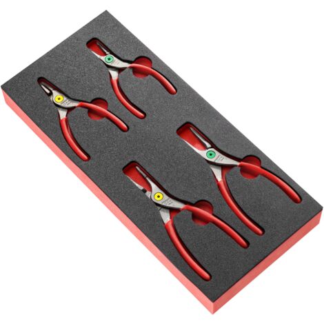 Facom – Module mousse 4 pinces pour circlips – Dimensions 188x45x418mm – Poids 0,94kg – Pour installation facile dans espaces de travail