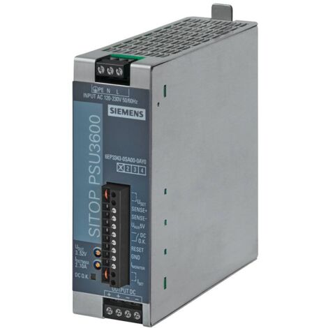 Alimentation pour rail DIN Siemens, série SITOP PSU3600, 3 52V c.c. 10A, 85 264 V ac, 88 250 ( Prix pour 1 ) (1/2)