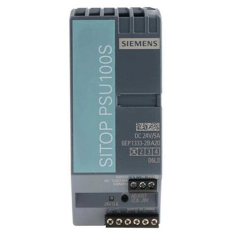 Alimentation pour rail DIN Siemens, série SITOP PSU100S, 24V c.c. 5A, 85  132V c.a., 144W ( Prix pour 1 ) (1/3)
