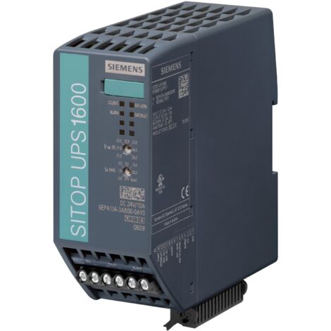 Alimentation pour rail DIN Siemens, série SITOP UPS1600, 24V c.c. 10A, 22 29V c.c., 240W ( Prix pour 1 )