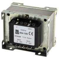 Rs Pro – Transformateur à montage sur châssis 230V c.a. – Sortie 24V c.a. avec 2 sorties – Puissance 100VA pour projets électriques