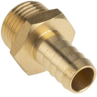 Raccord de tuyau souple RS PRO Droit, G mâle 1/2" Laiton ( Prix pour Paquet de 2 )