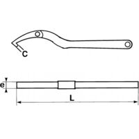Clé à ergot SAM, capacité 20mm - 35mm, Long. 135 mm ( Prix pour 1 )