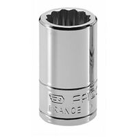 Facom – Douille 8mm – Entraînement 1/4'' carré – Acier chrome-vanadium – Profil 12 pans pour meilleure prise – Longueur 22mm
