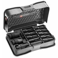 Facom – Jeu d'embouts de vissage 16 pièces – Tête six pans, Phillips, Torx – Pour visseuse – Longueur 25mm – Pour bois dur et teck